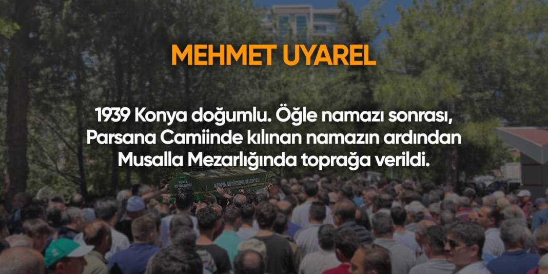 Konya'da bugün vefat edenler | 24 Temmuz 2024 7